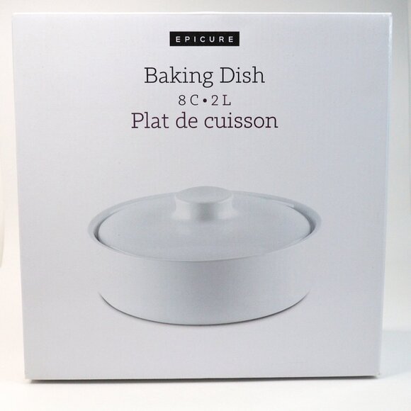 Epicure Baking Dish 8 Cup or 2L White Satin Finish New - Picture 1 of 9